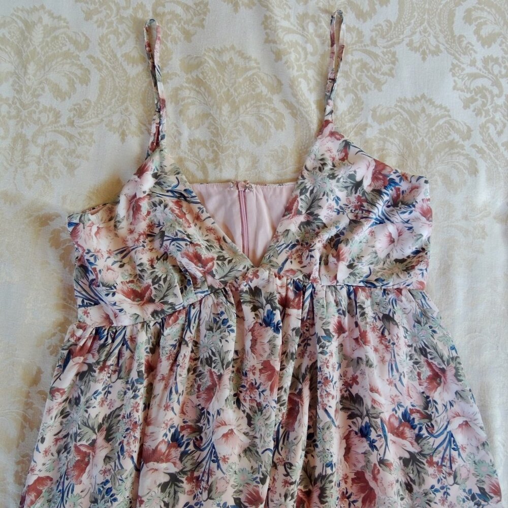 Lulus Renewed Romance Blush Pink Multi Floral Maxi Dress L - Picture 8 of 15